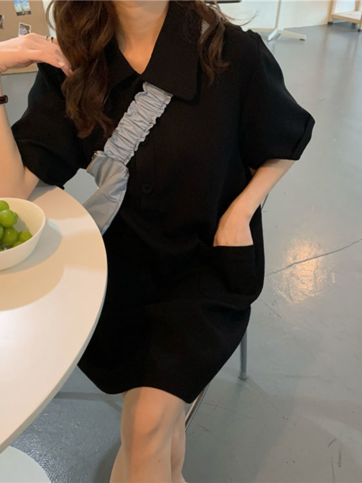 plus Size A-Line Dress  Collar - Korean Style A Line Shirt Dress recension och pris
