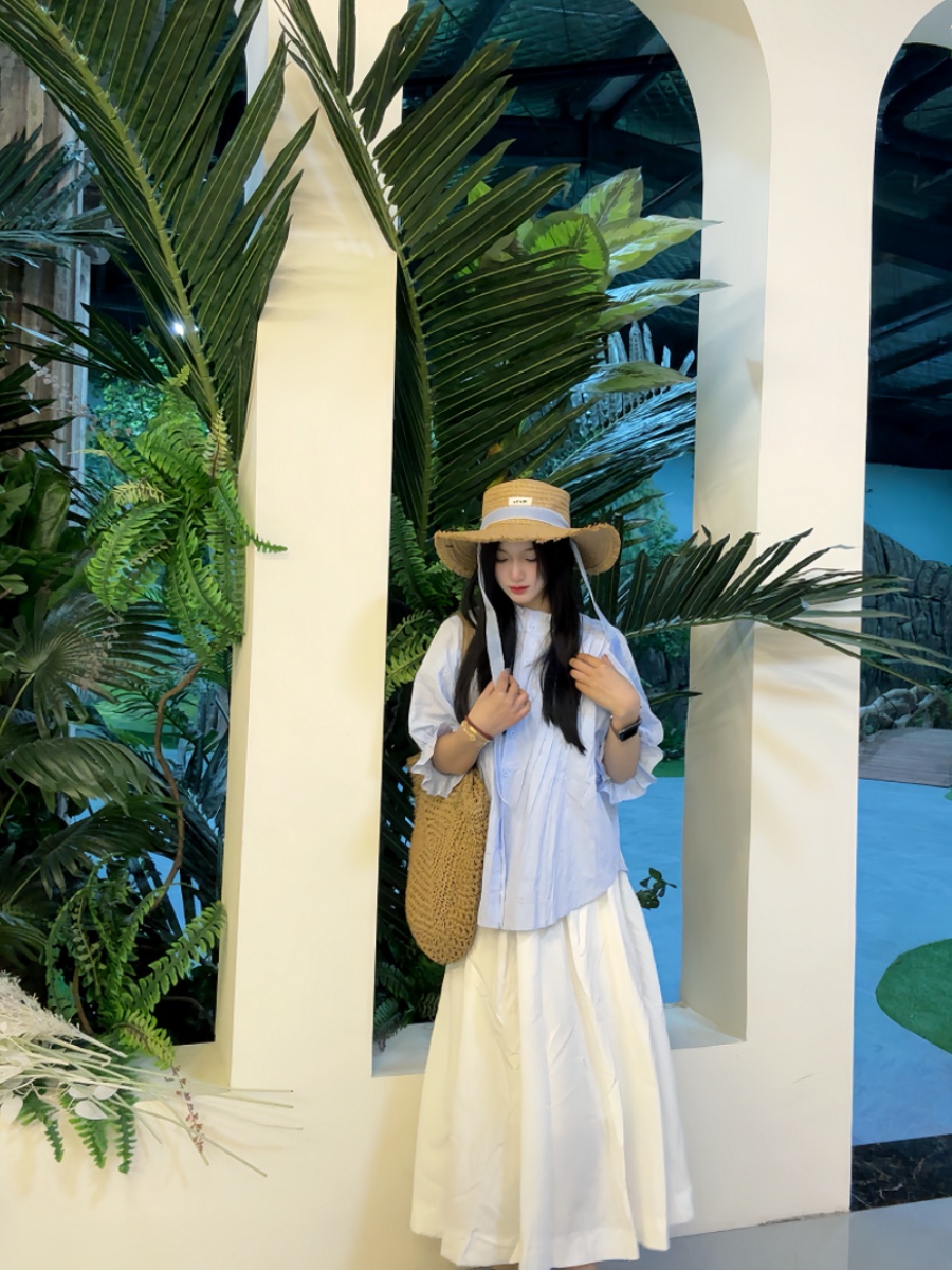 plus Size Women's Blue Bubble  - Korean Style A Line Shirt Dress recension och pris