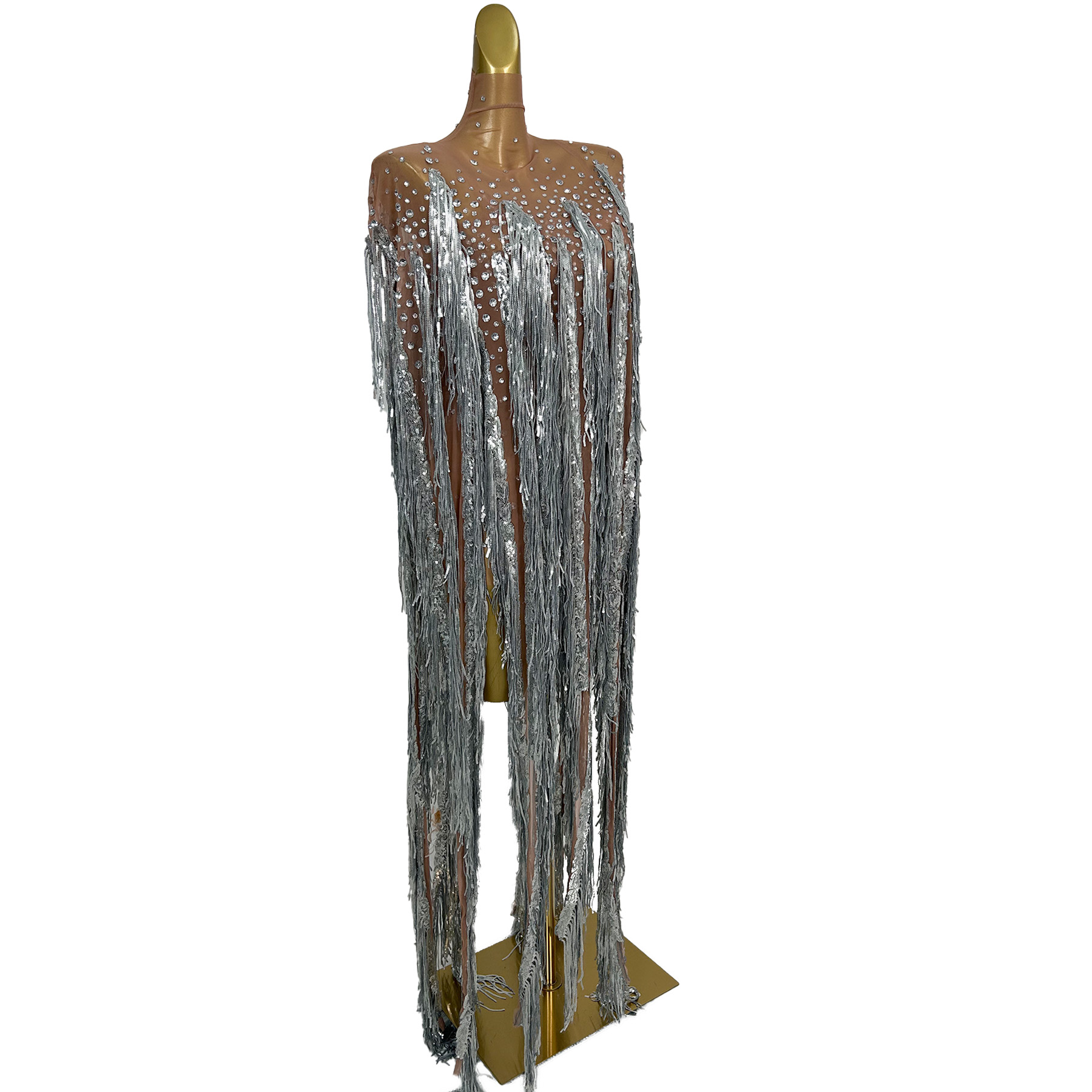 yusanBar See Through Mesh Outf - Sparkly Rhinestone Club Party Dress recension och pris